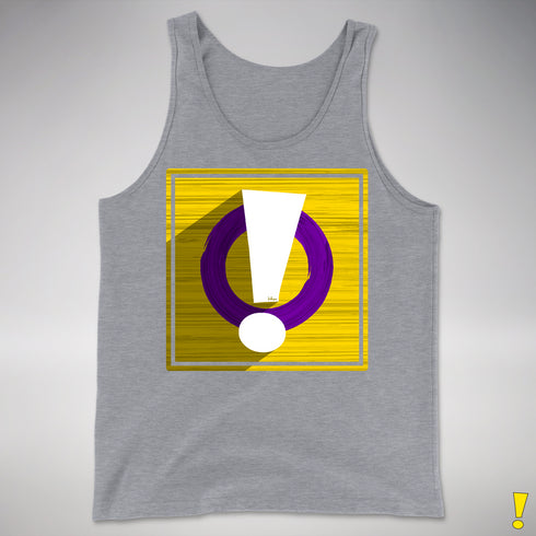 Intersex Pride Flag Exclamation Point Premium Tank Top - Grey Heather